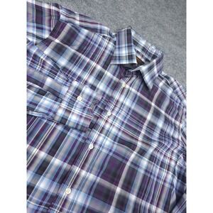 Etro Shirt Men's 42 Multi Plaid Button Up Cotton Made in Italy